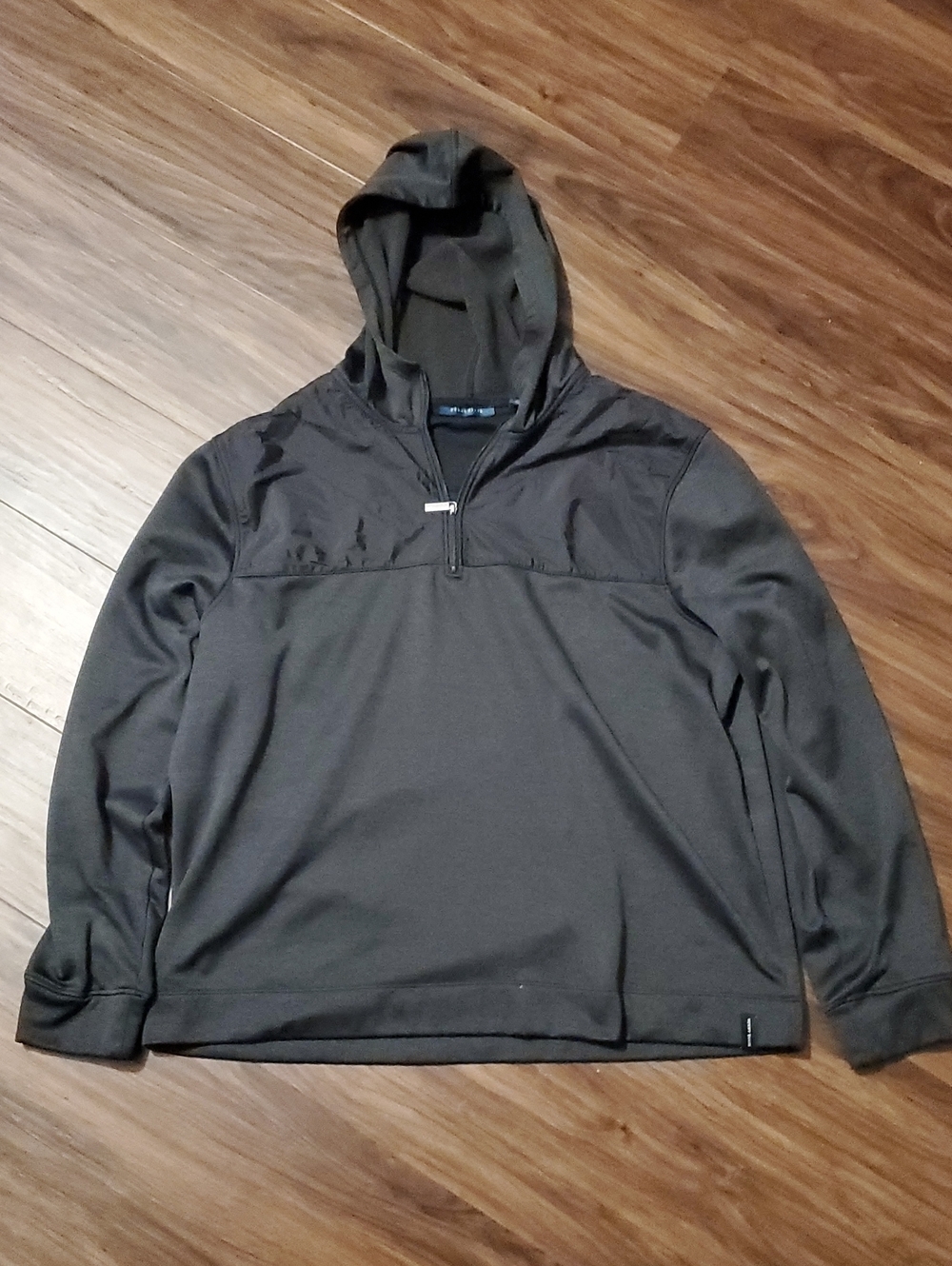 Perry Ellis Men's Hooded Half-Zip Pullover in Charcoal